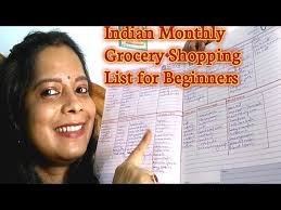 monthly grocery list for Indian family of 4