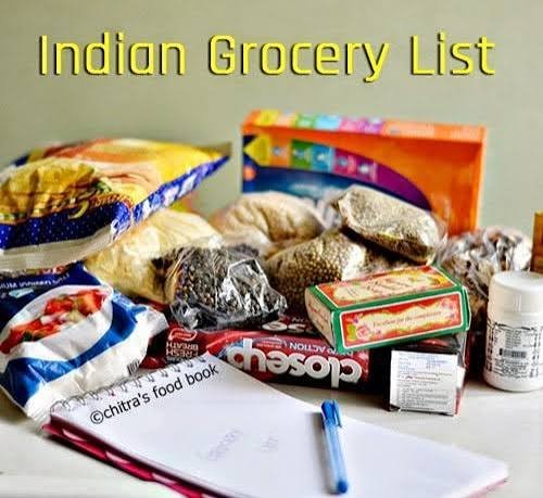 monthly grocery list for one person in India